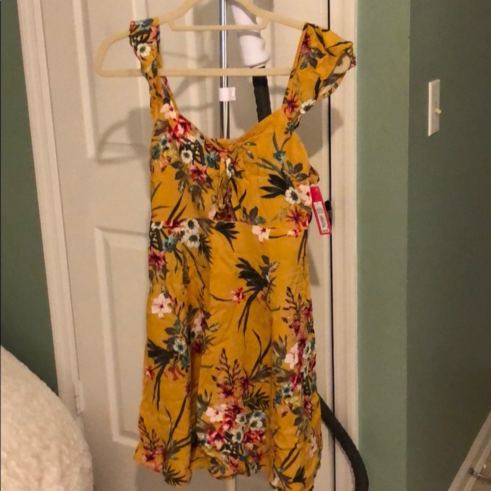Xhilaration Yellow Floral Print Dress